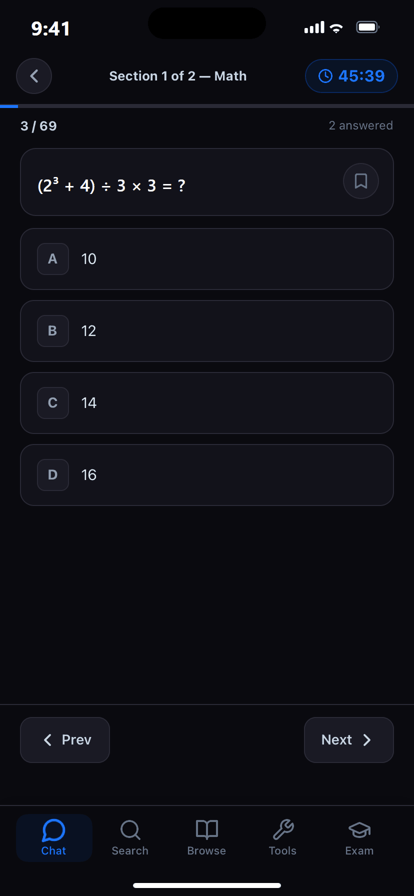 Sparky AI practice tests screen